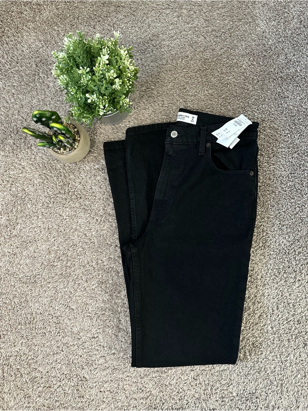 Abercrombie & Fitch Black Straight Leg Jeans